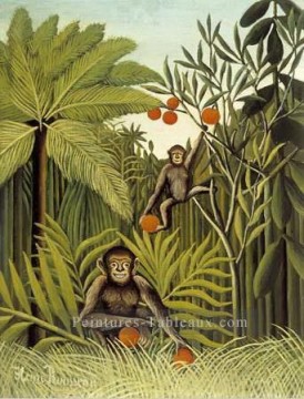 Animaux œuvres - les singes dans la jungle 1909 Henri Rousseau